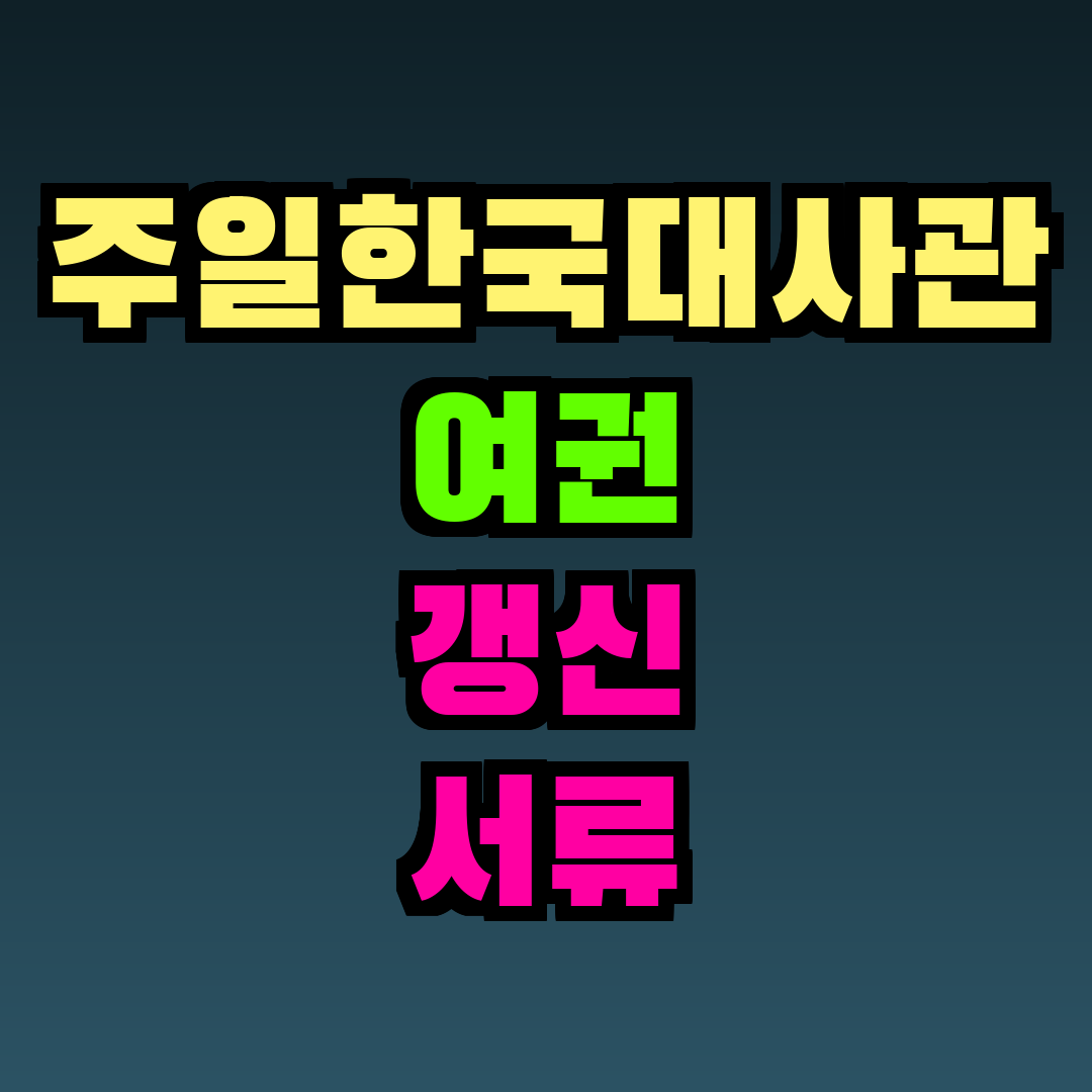 주일한국대사관 여권 갱신 서류