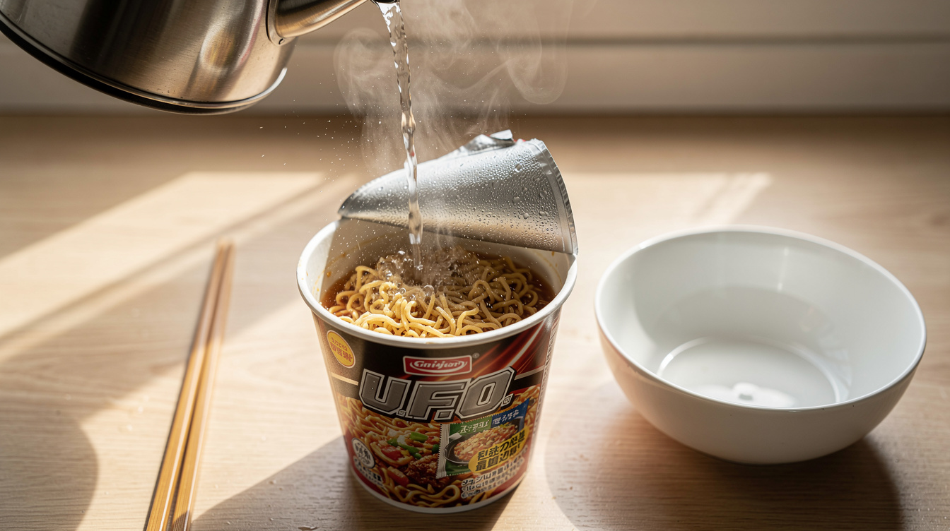 UFO 야키소바 컵라면 끓이는법 기본 준비물과 주의점