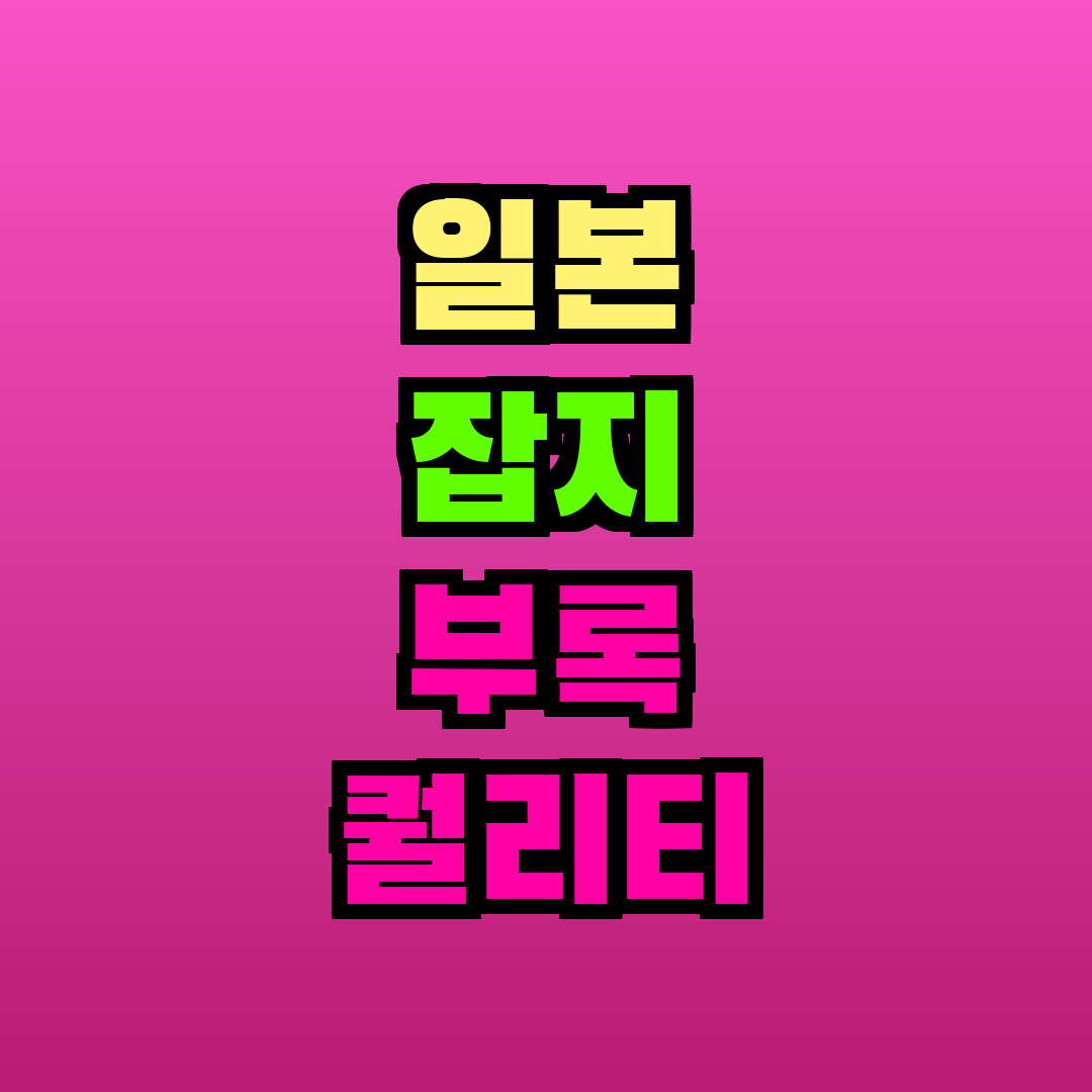 일본 잡지 부록 퀄리티